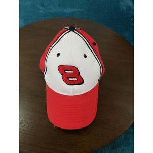 Dale Earnhardt Jr. Mens White Hat Cap #8 Snapback One Size Budweiser Nascar